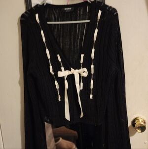 Elegant Black and White Knit Top